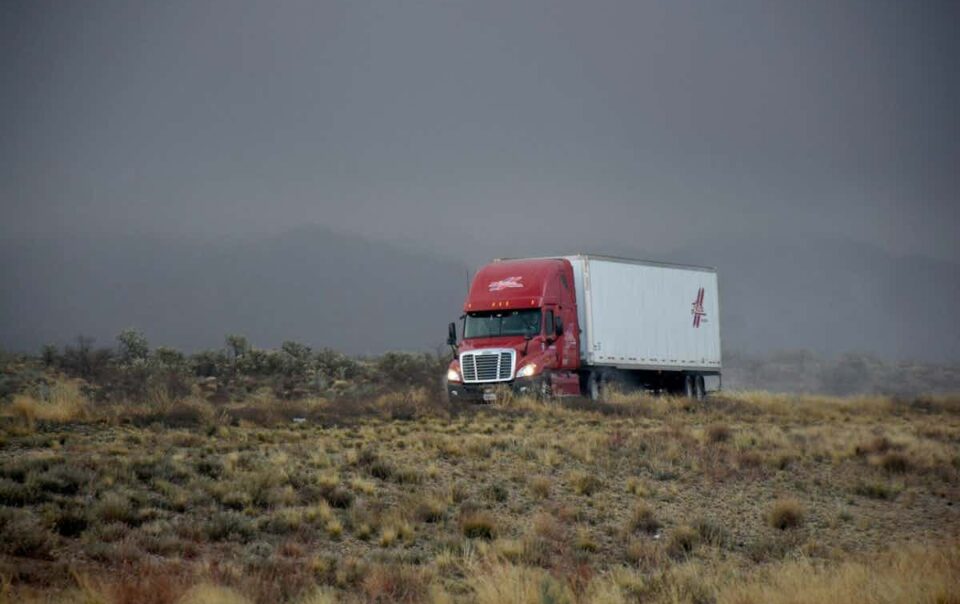 truck on a highway